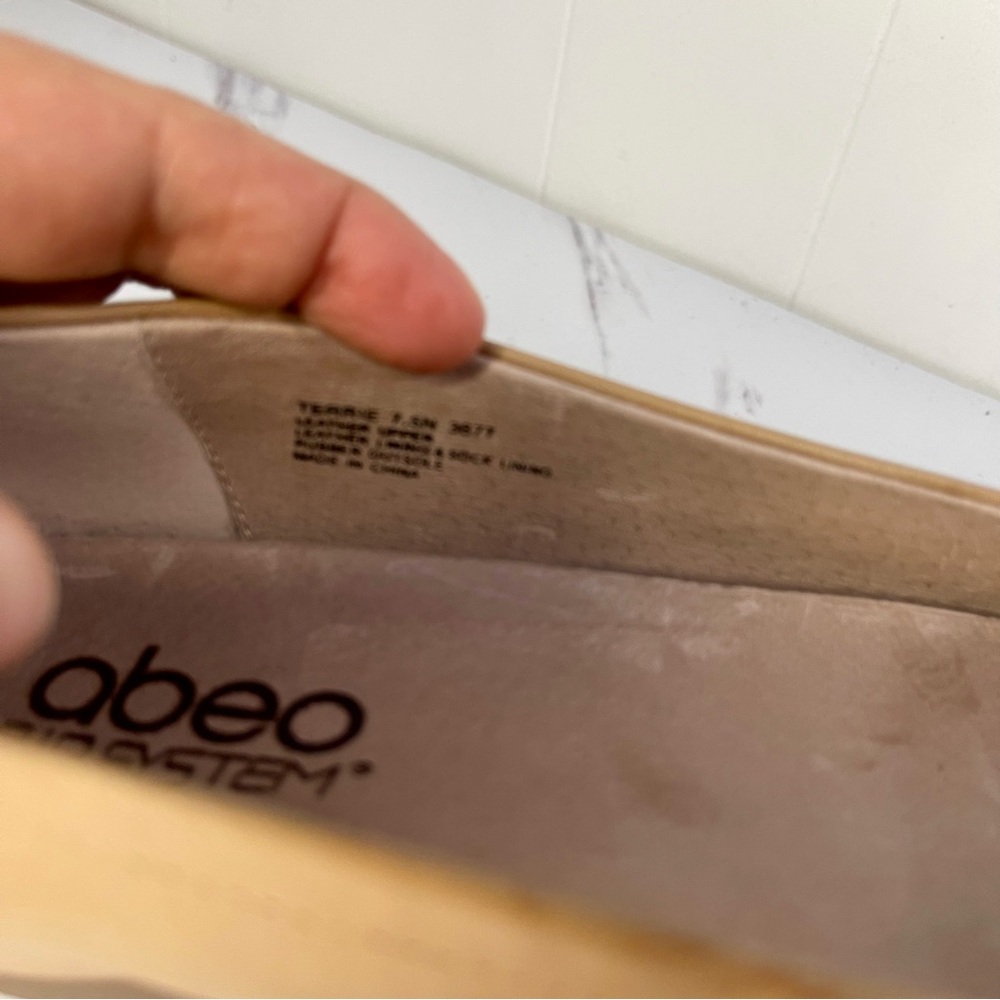 Abeo Terrie BIO System Tan Leather Knotted Flats Shoes Arch Support Size 7.5 - Picture 7 of 8